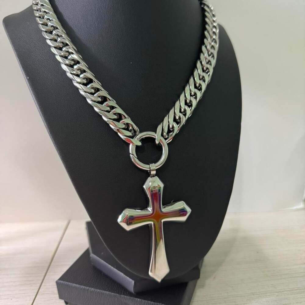 Silver Cross Necklace With Chain 4 D 61 - Picture 6 of 7